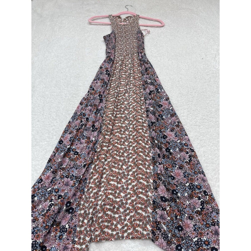 Japna Midi Dress Women Pink Floral Preppy Boho Vacay Size Small